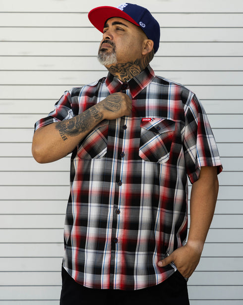 BURNOUT BAMBOO SHORT SLEEVE BUTTON UP - MENS